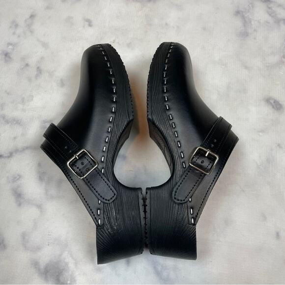 Verka Black Leather Convertible Slingback Clogs Sz 41 - Picture 8 of 11